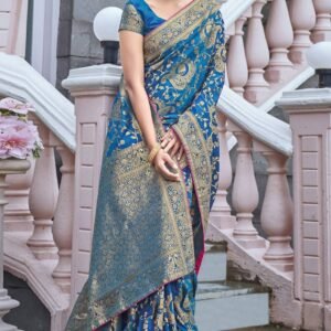 Blue silk saree
