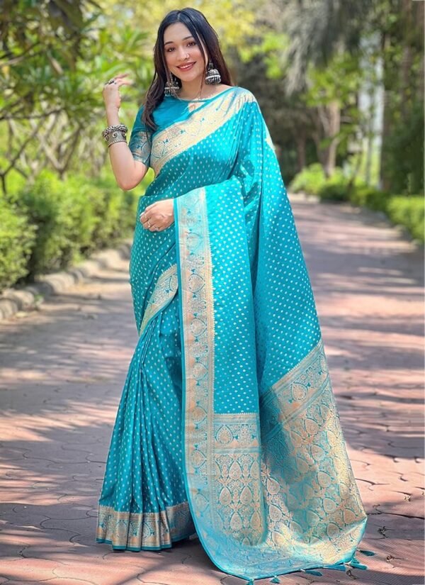 sky blue saree