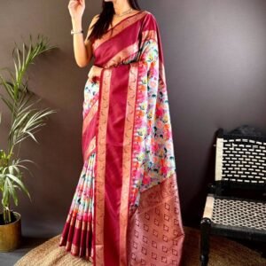 brown-red saree