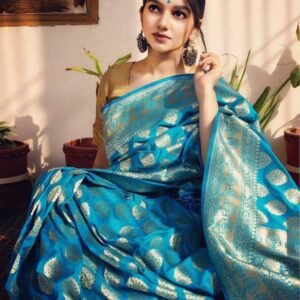 Blue silk saree