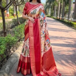 Red silk saree