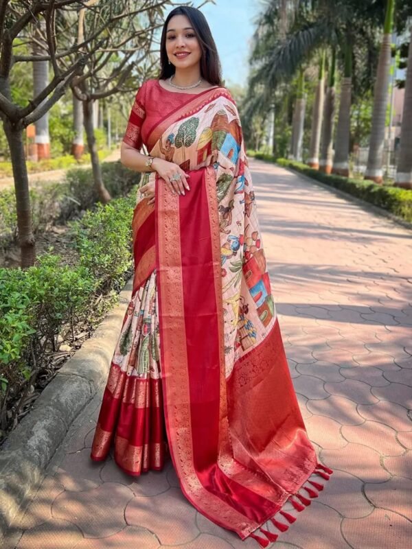 Red silk saree
